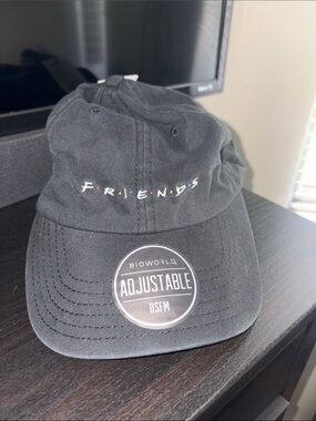 FRIENDS Black Baseball Cap with Multicolor Dot Logo